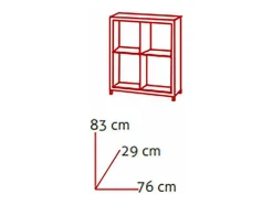 Estantería pequeña kubox 2x2 acabado negro, 83 cm(alto)76 cm(ancho)29 cm(fondo)