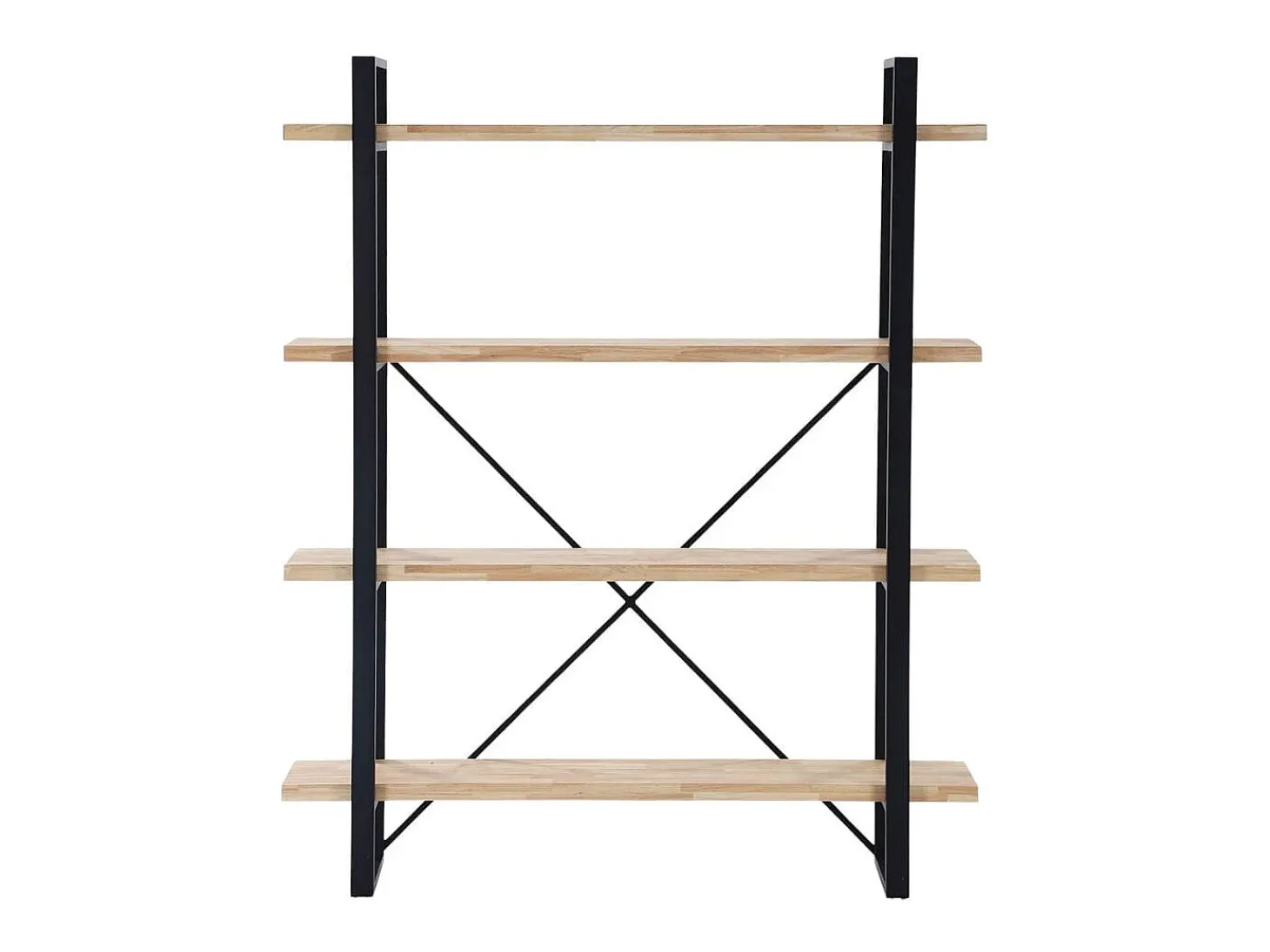 Estantería Plank 4 estantes metal roble nordish/negro 180x150x30 cm Adec