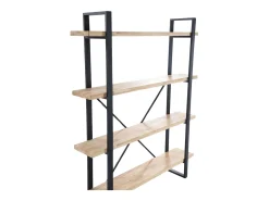Estantería Plank 4 estantes metal roble nordish/negro 180x150x30 cm Adec