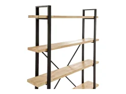 Estantería Plank 4 estantes metal roble nordish/negro 180x150x30 cm Adec