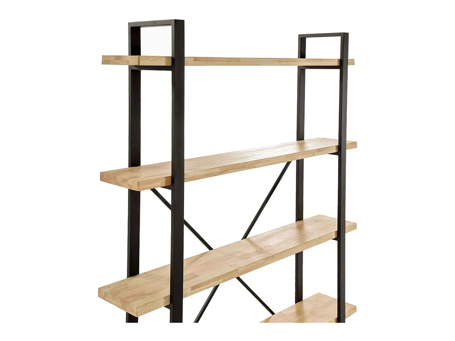 Estantería Plank 4 estantes metal roble nordish/negro 180x150x30 cm Adec