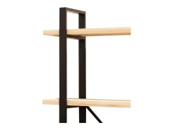 Estantería Plank 4 estantes metal roble nordish/negro 180x150x30 cm Adec