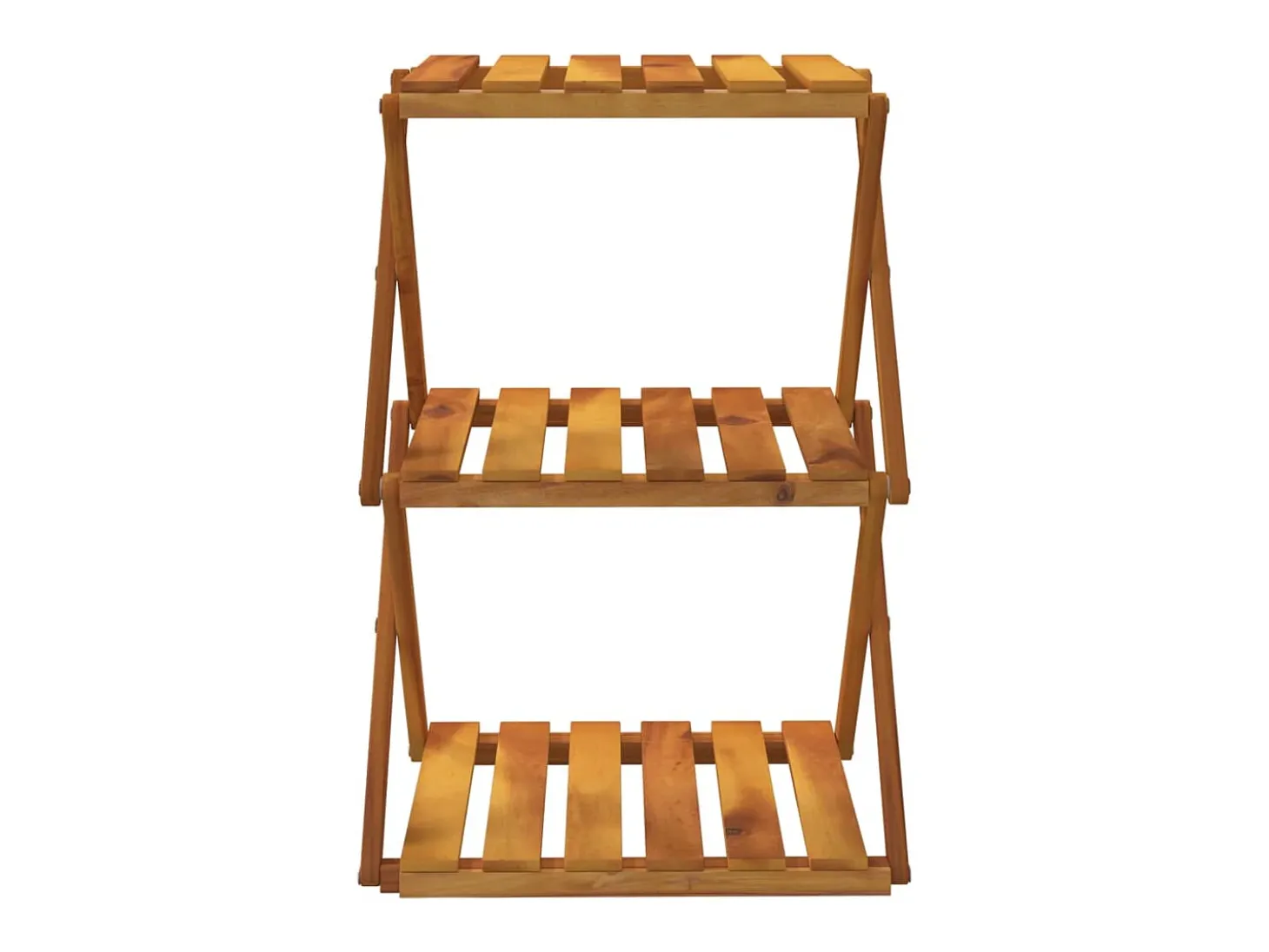 Estantería plegable 3 alturas madera acacia marrón 43x31x63 cm ES906690