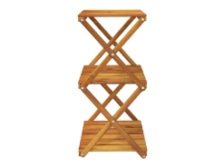 Estantería plegable 3 alturas madera acacia marrón 43x31x63 cm ES906690