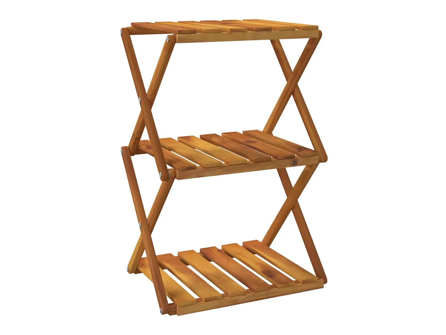 Estantería plegable 3 alturas madera acacia marrón 43x31x63 cm ES906690