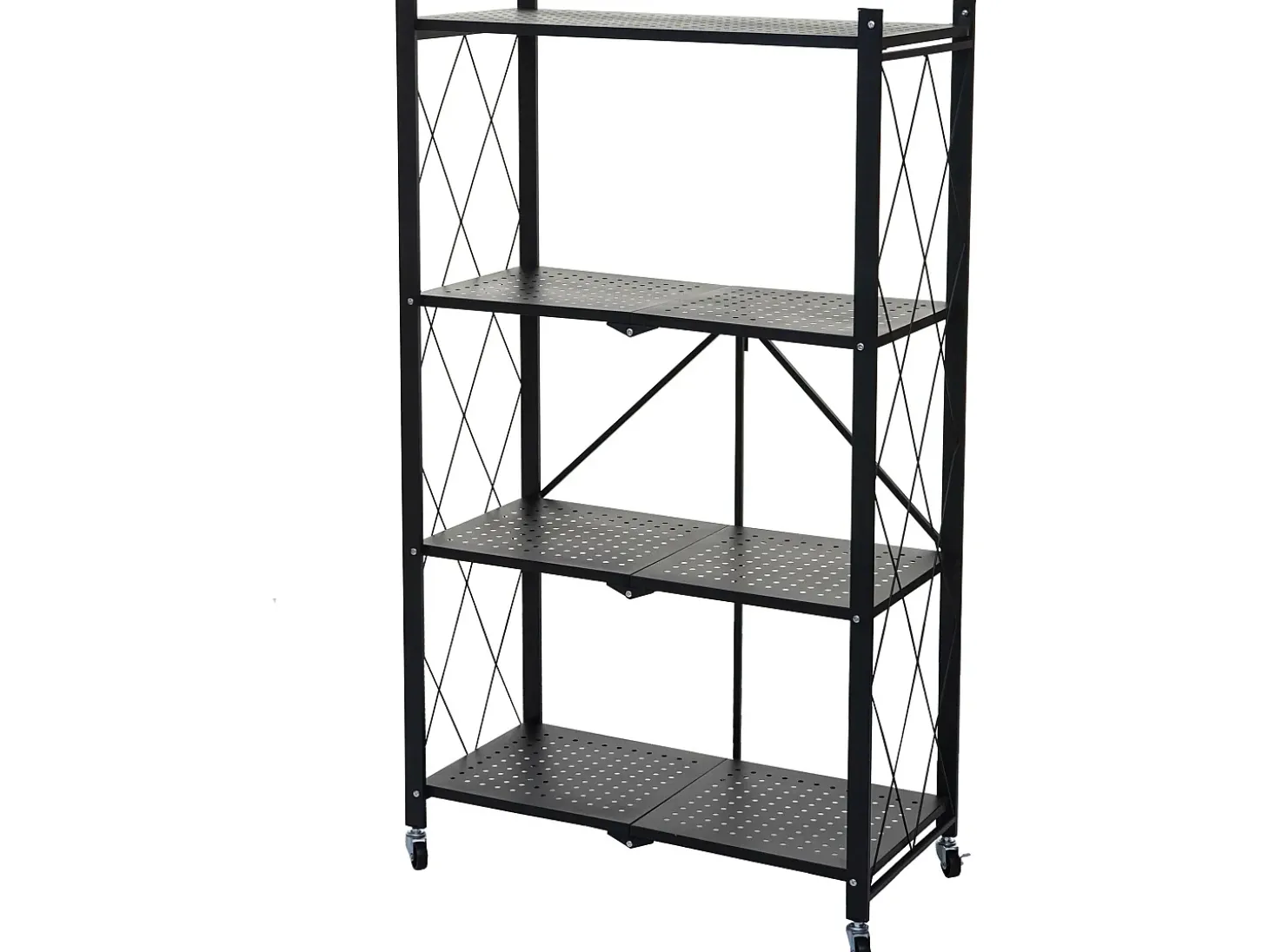 Estantería plegable MCW-J85, negro, 4 niveles