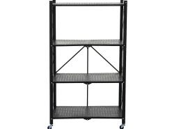 Estantería plegable MCW-J85, negro, 4 niveles