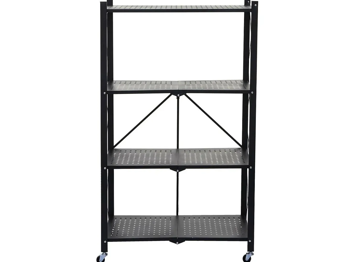 Estantería plegable MCW-J85, negro, 4 niveles