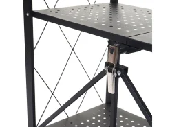 Estantería plegable MCW-J85, negro, 4 niveles