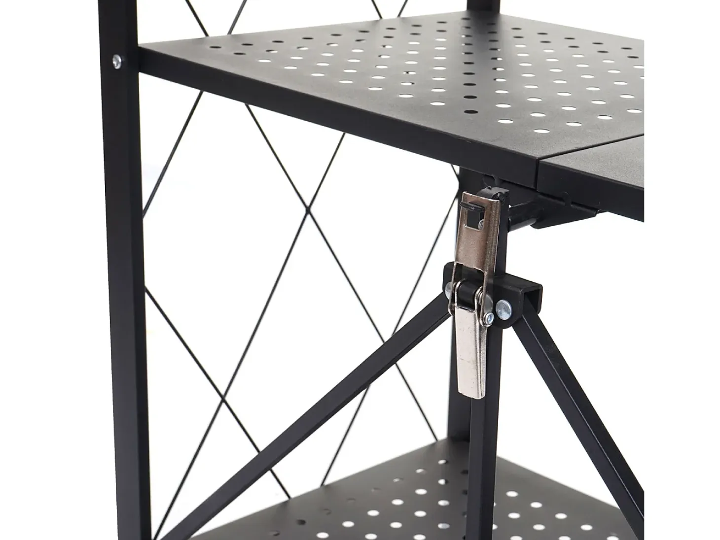 Estantería plegable MCW-J85, negro, 4 niveles