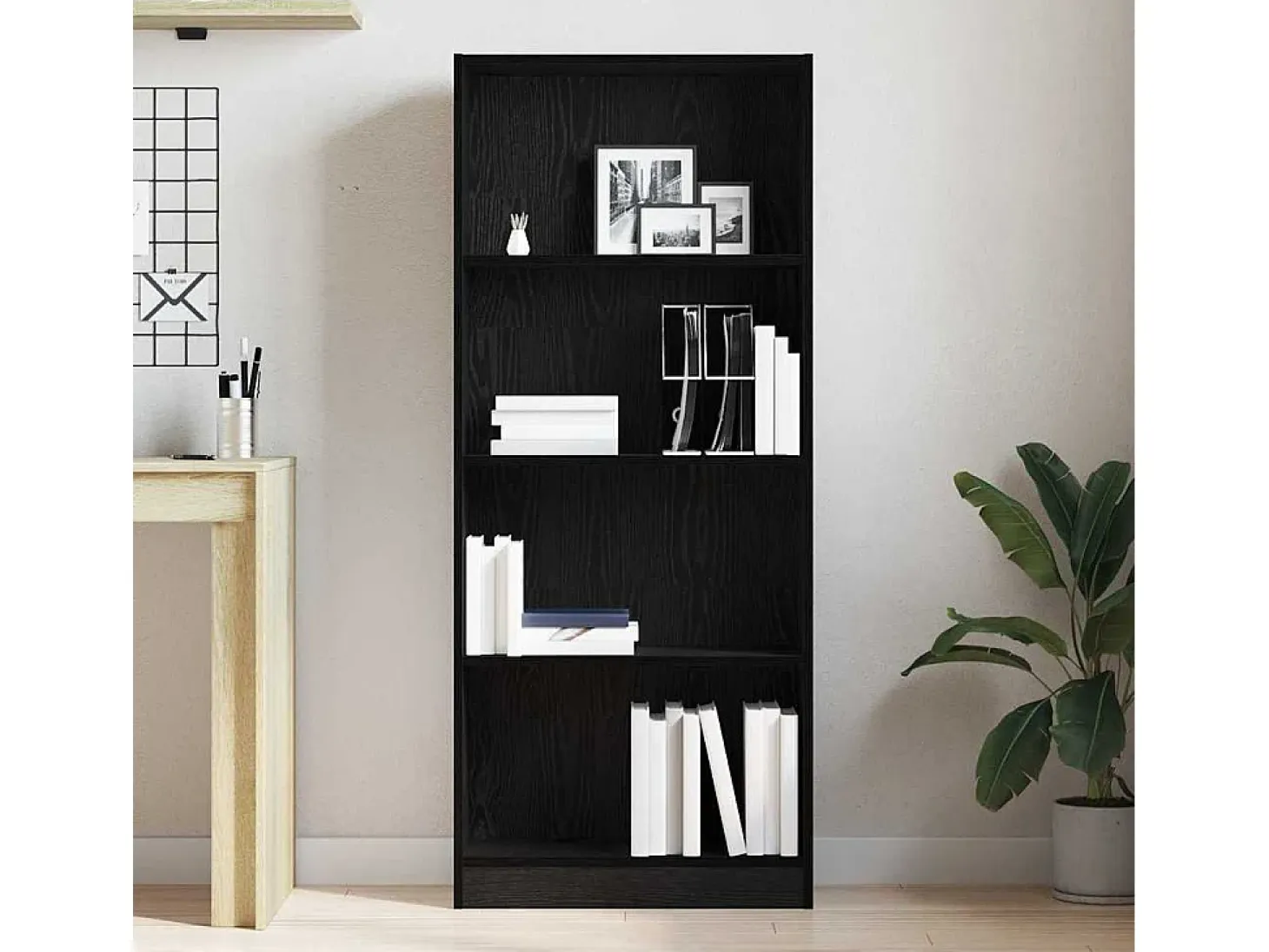 Estantería Roble negro 60 x 24 x 143 cm Madera contrachapada
