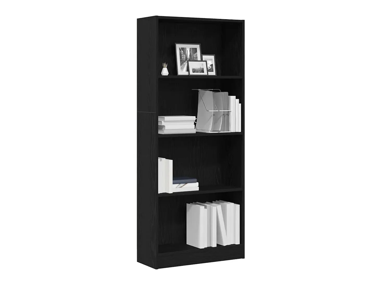 Estantería Roble negro 60 x 24 x 143 cm Madera contrachapada