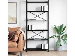 Estantería Roble negro 80 x 30 x 188 cm Madera contrachapada