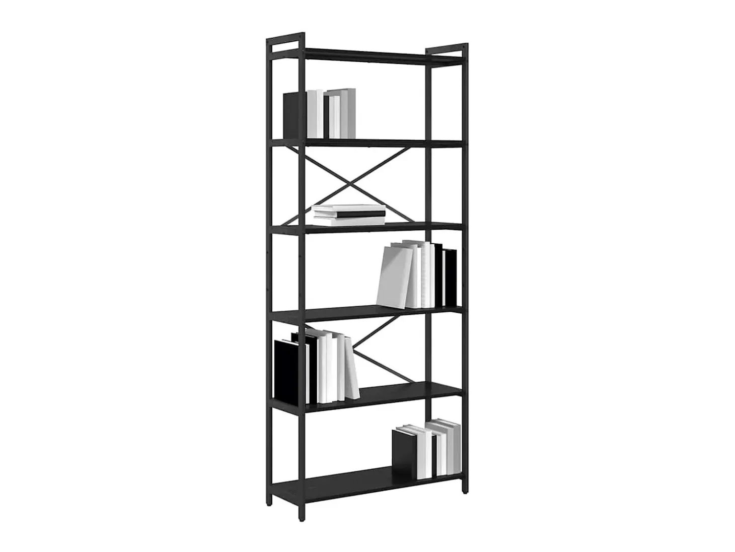 Estantería Roble negro 80 x 30 x 188 cm Madera contrachapada