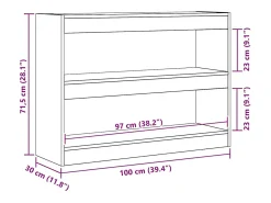 Estantería Roble negro 100 x 30 x 72 cm Madera contrachapada