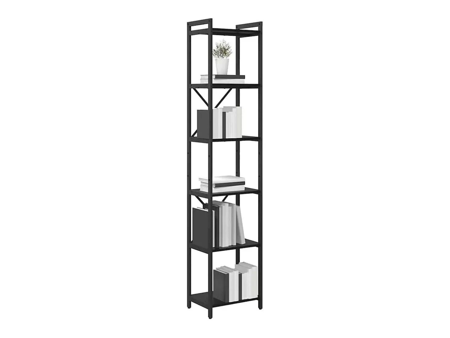 Estantería Roble negro 40 x 30 x 188 cm Madera contrachapada