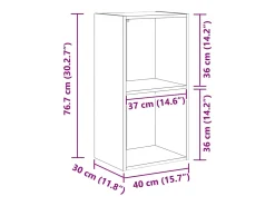 Estantería Roble negro 40 x 30 x 77 cm Madera contrachapada
