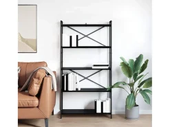 Estantería Roble negro 80 x 30 x 153 cm Madera contrachapada
