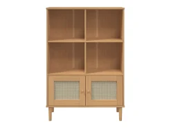 Estantería SENJA aspecto ratán madera pino marrón 90x35x130 cm