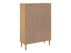 Estantería SENJA aspecto ratán madera pino marrón 90x35x130 cm