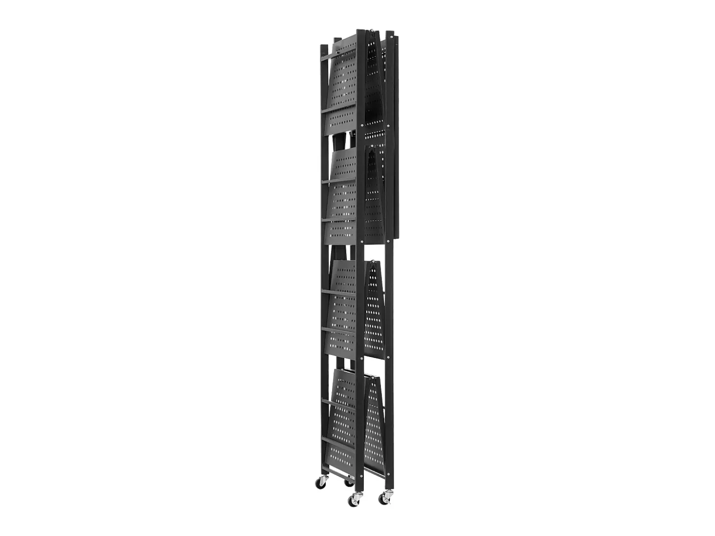 Estantería SucceBuy Plegable Móvil, 5 Niveles, Estantería Plegable con Ruedas, 71x38x163 cm, Metal Robusto, Carga Estática 340 kg Dinámica 90,7 kg