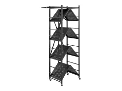 Estantería SucceBuy Plegable Móvil, 5 Niveles, Estantería Plegable con Ruedas, 71x38x163 cm, Metal Robusto, Carga Estática 340 kg Dinámica 90,7 kg