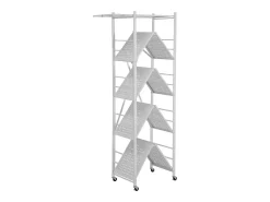 Estantería SucceBuy Plegable Móvil, 5 Niveles, Estantería Plegable con Ruedas, 81x36x183 cm, Metal Robusto, Carga Estática 340 kg Dinámica 90,7 kg