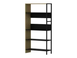 Estantería Tiran Bookcase 4 estantes roble/negro 150x76x30 cm
