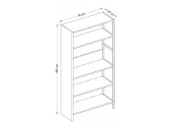 Estantería Tiran Bookcase 4 estantes roble/negro 150x76x30 cm