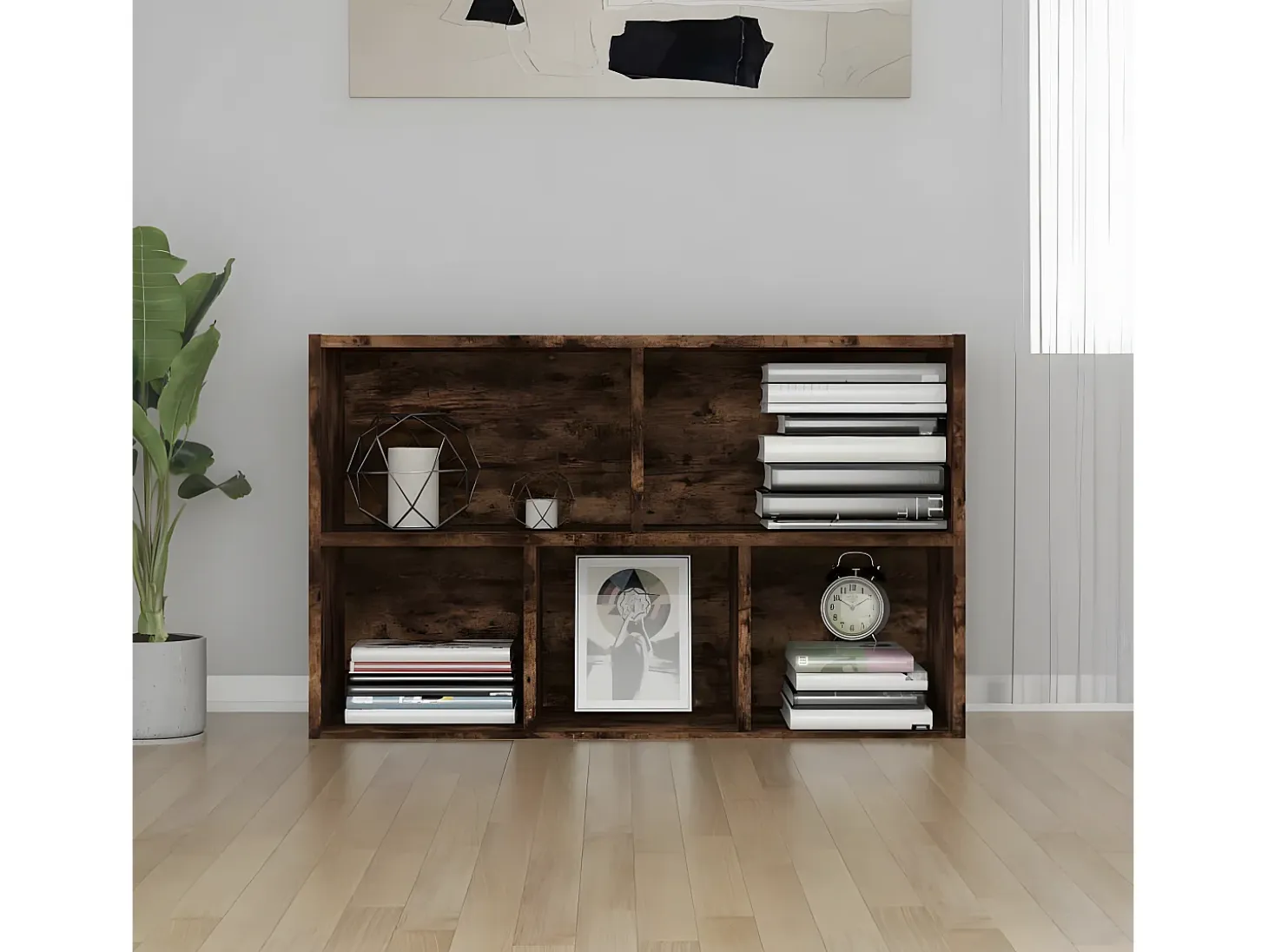 Estantería/Aparador madera contrachapada roble humo 50x25x80 cm