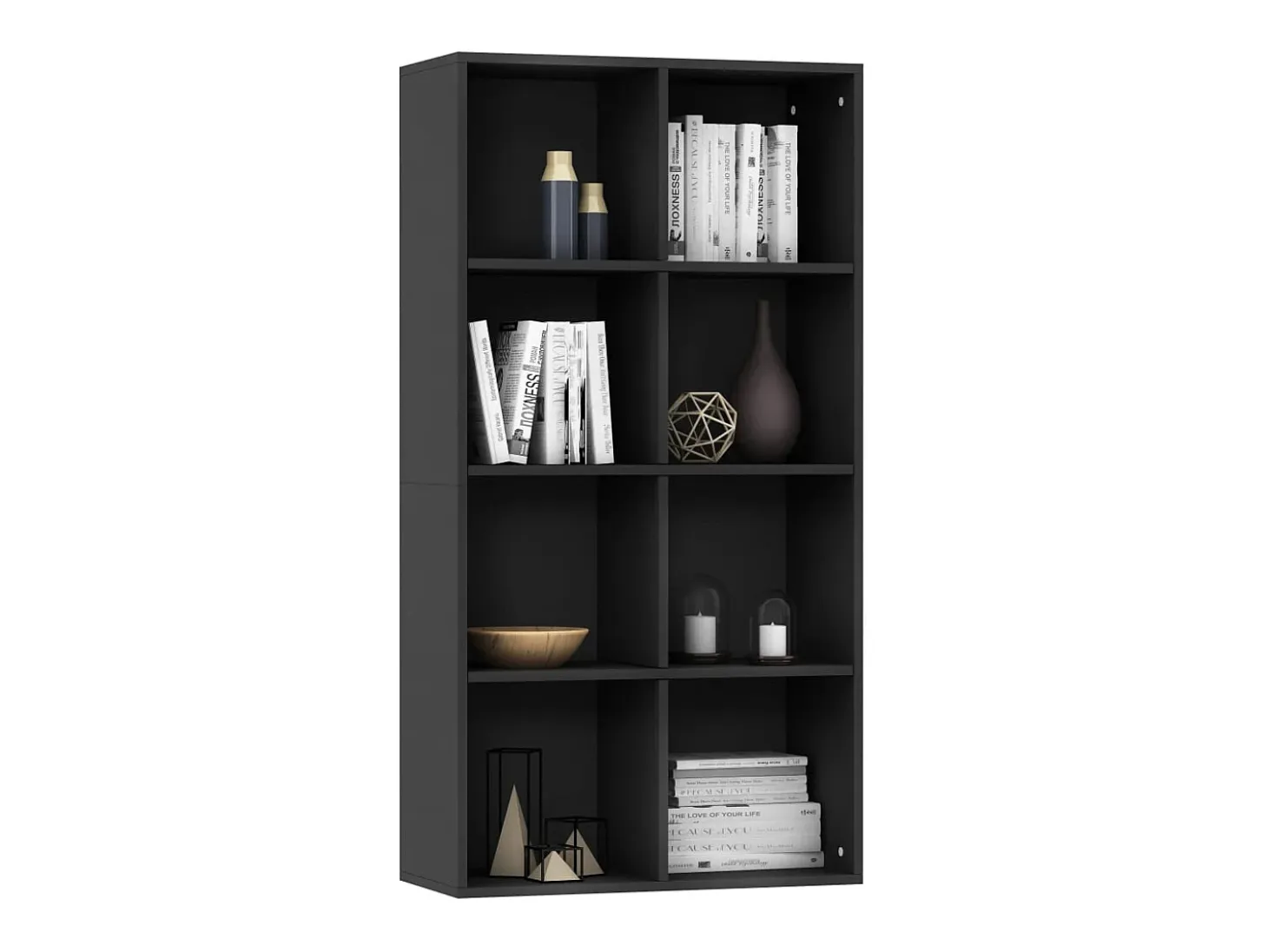 Estantería/Aparador madera contrachapada negro 66x30x130 cm