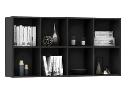 Estantería/Aparador madera contrachapada negro 66x30x130 cm