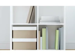 Estantería/Aparador madera contrachapada blanco 66x30x130 cm