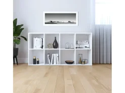 Estantería/Aparador madera contrachapada blanco 66x30x130 cm