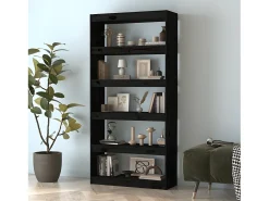 Estantería/divisor de espacios madera pino negro 80x30x167,4 cm