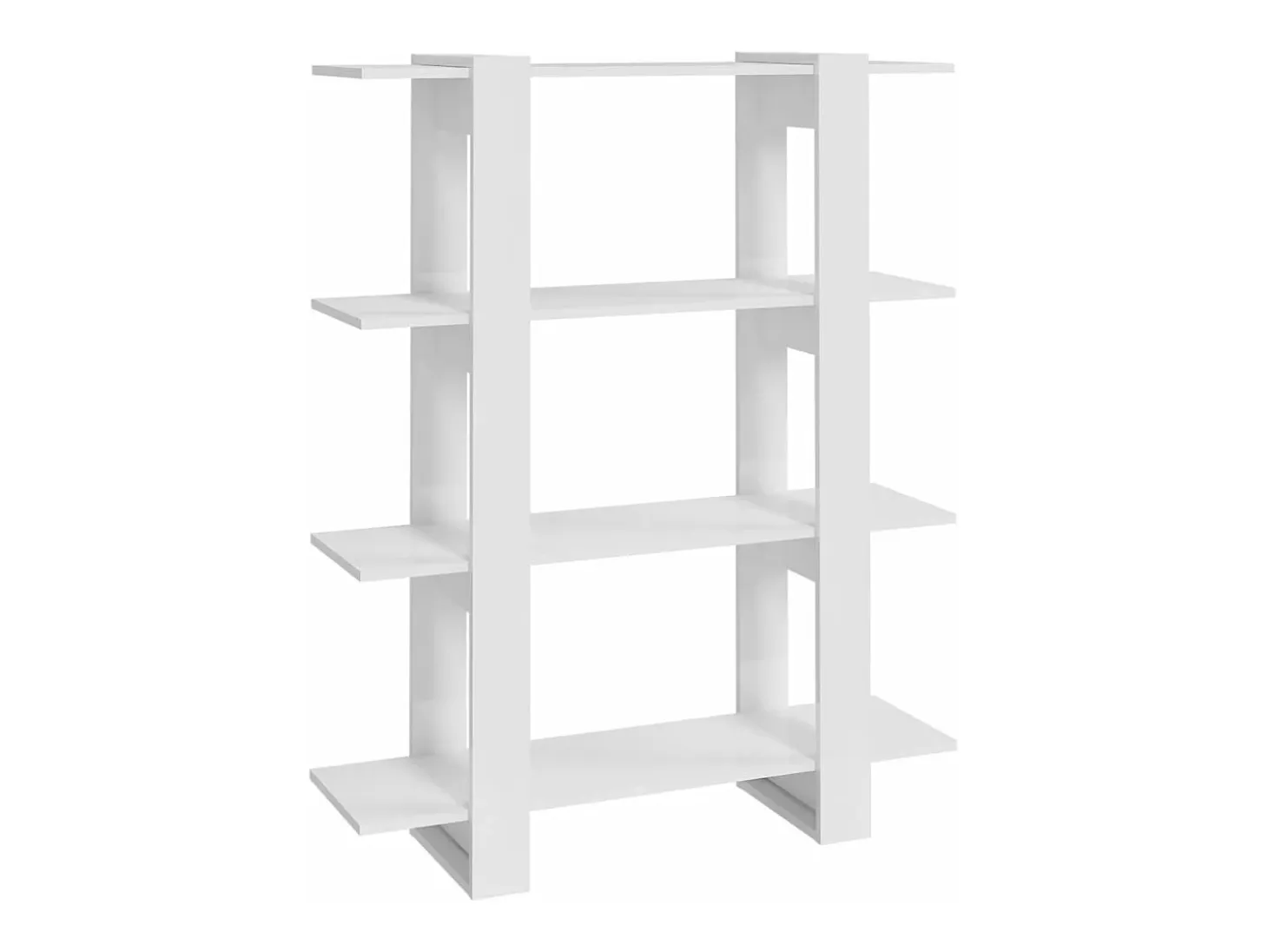 Estantería/divisor de espacios blanco brillante 100x30x123,5 cm
