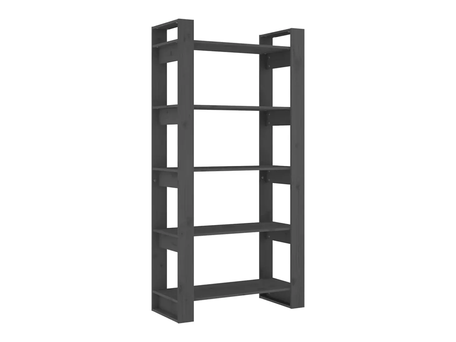 Estantería/divisor de espacios madera maciza gris 80x35x160 cm