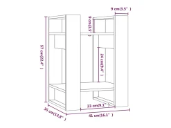 Estantería/divisor de espacios madera maciza pino 41x35x57 cm