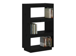 Estantería/divisor de espacios madera pino negro 60x35x103 cm