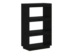 Estantería/divisor de espacios madera pino negro 60x35x103 cm