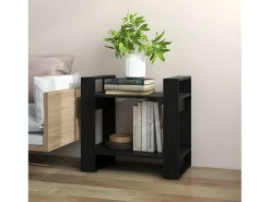 Estantería/divisor de espacios madera pino negro 60x35x57 cm