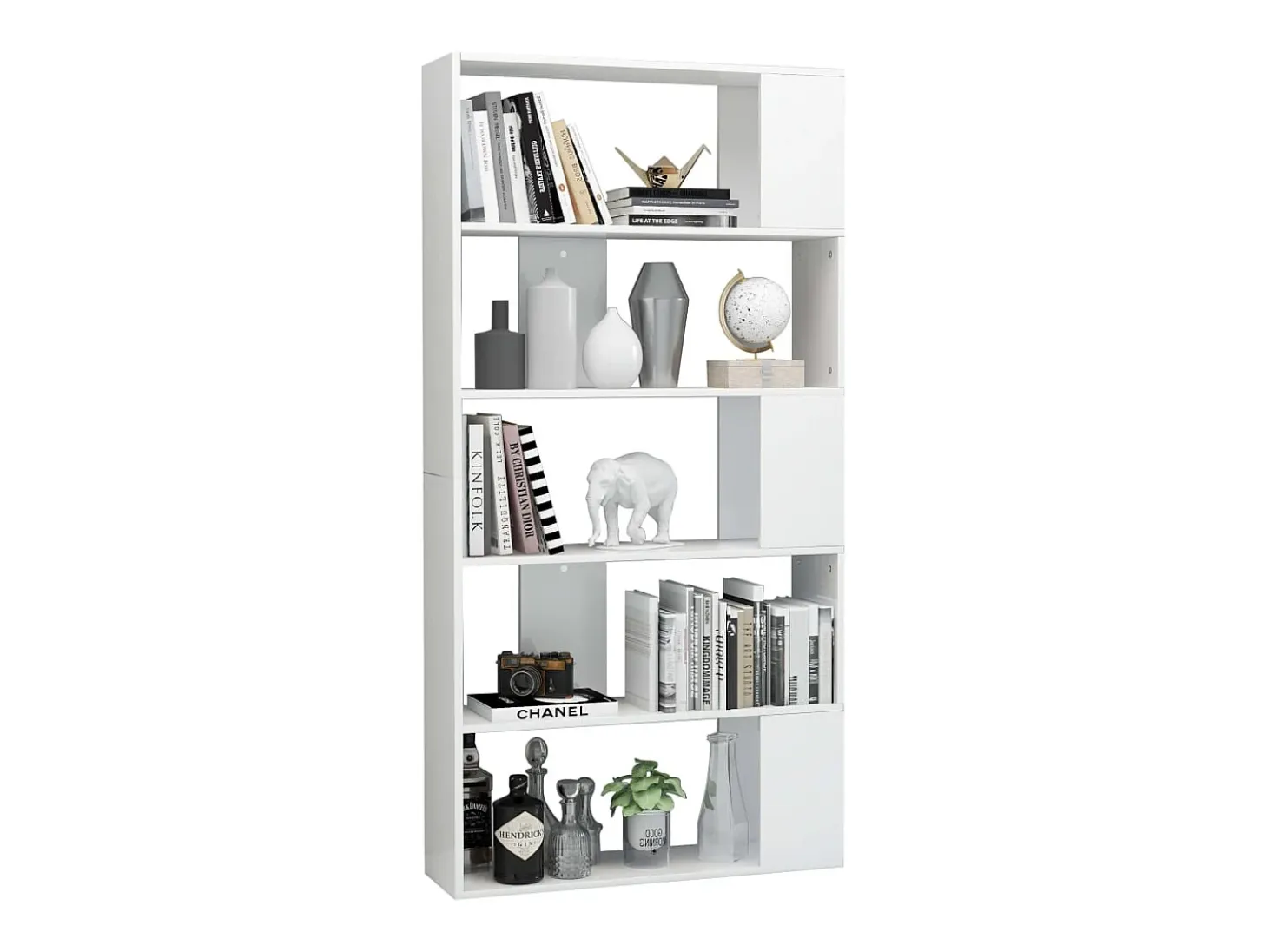 Estantería/divisor de espacios blanco brillo 80x24x159cm
