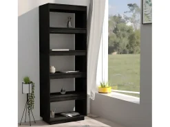 Estantería/divisor de espacios madera pino negro 60x35x167 cm