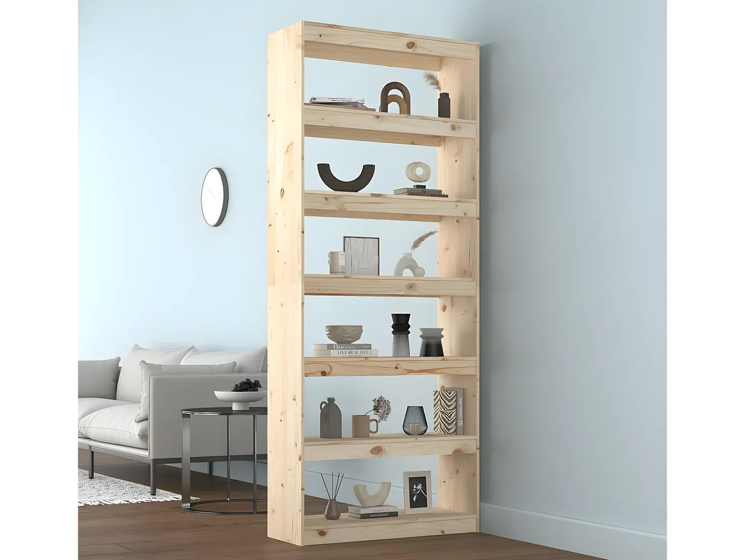 Estantería/divisor de espacios madera de pino 80x30x199,5 cm
