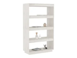 Estantería/divisor espacios madera pino blanco 80x35x135 cm