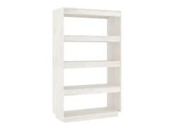 Estantería/divisor espacios madera pino blanco 80x35x135 cm