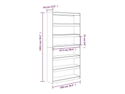 Estantería/divisor espacios madera maciza pino 100x30x199,5 cm