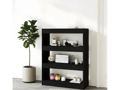 Estantería/divisor madera contrachapada negro 80x30x103 cm