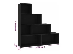 Estantería/divisor madera contrachapada negro 155x24x160 cm