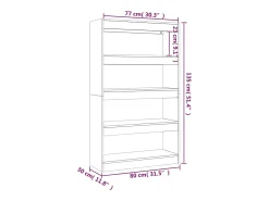 Estantería/divisor madera de ingeniería negro 80x30x135 cm